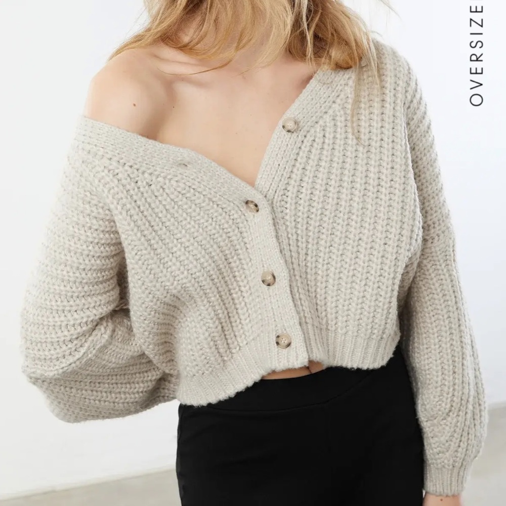 Oak+Fort Cropped Button Front Cardigan